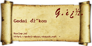 Gedai Ákos névjegykártya